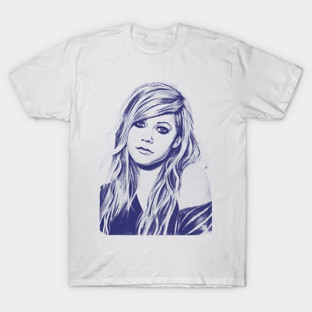 Avril Lavigne Blue Style vintage T-Shirt by nikobabin